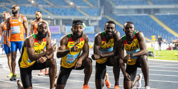 Ghana’s relay team reach finals of 4x100m race after setting new national record